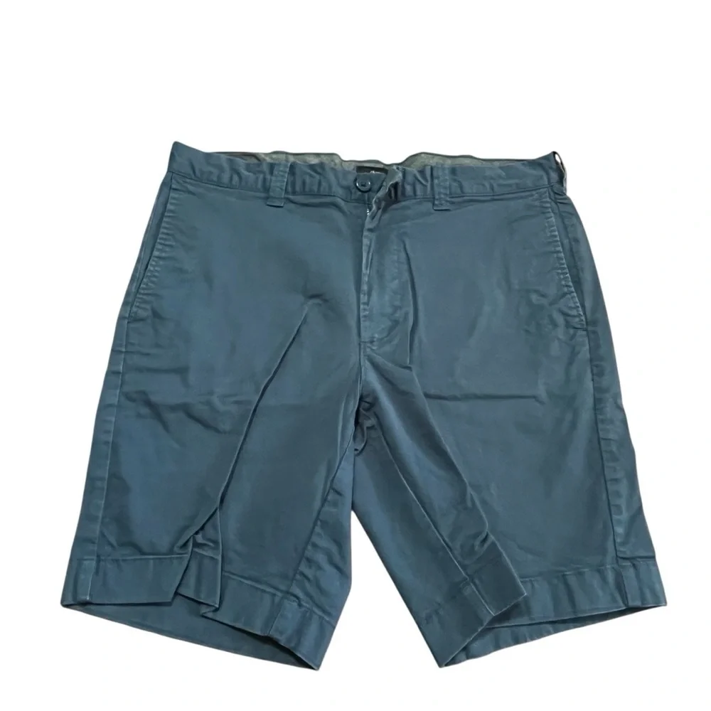 J. Crew The Chino Blue Flat Front Shorts Size 33 Relaxed Fit Casual Preppy Golf